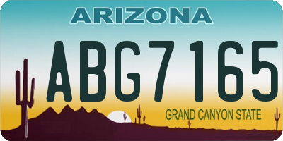 AZ license plate ABG7165