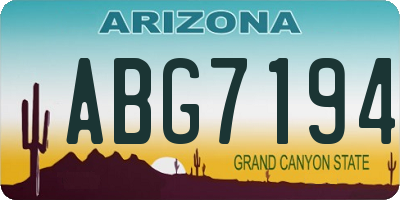 AZ license plate ABG7194