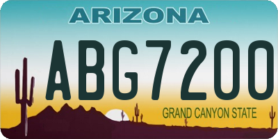AZ license plate ABG7200