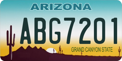 AZ license plate ABG7201