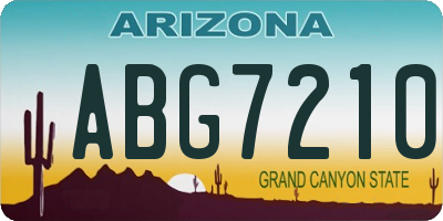 AZ license plate ABG7210