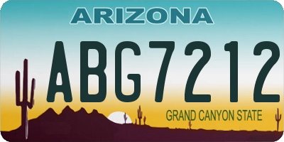 AZ license plate ABG7212
