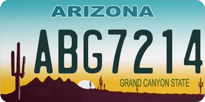 AZ license plate ABG7214