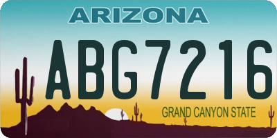 AZ license plate ABG7216