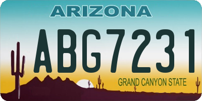 AZ license plate ABG7231