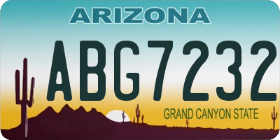 AZ license plate ABG7232