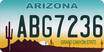 AZ license plate ABG7236