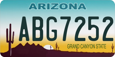 AZ license plate ABG7252