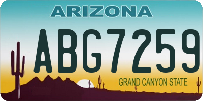 AZ license plate ABG7259