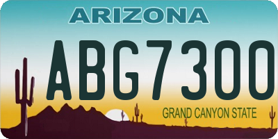 AZ license plate ABG7300