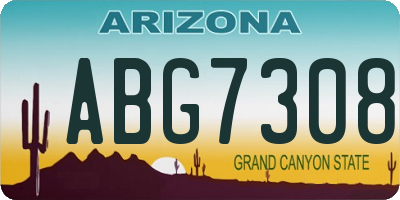 AZ license plate ABG7308