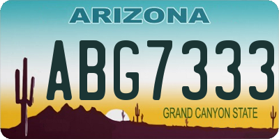 AZ license plate ABG7333