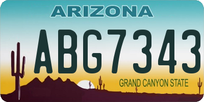 AZ license plate ABG7343