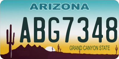AZ license plate ABG7348