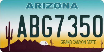 AZ license plate ABG7350