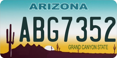AZ license plate ABG7352
