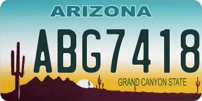 AZ license plate ABG7418