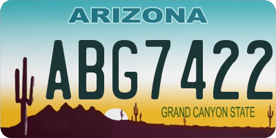 AZ license plate ABG7422