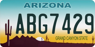 AZ license plate ABG7429