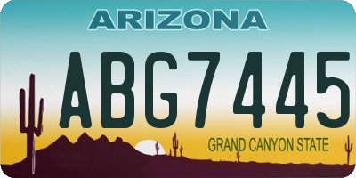 AZ license plate ABG7445