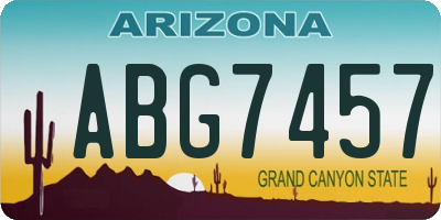 AZ license plate ABG7457