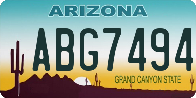 AZ license plate ABG7494