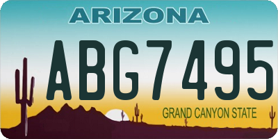 AZ license plate ABG7495
