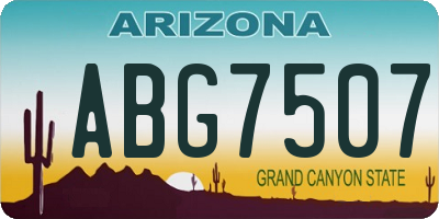 AZ license plate ABG7507