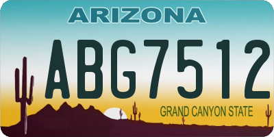 AZ license plate ABG7512