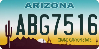AZ license plate ABG7516