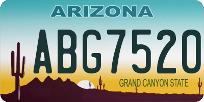 AZ license plate ABG7520