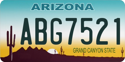 AZ license plate ABG7521
