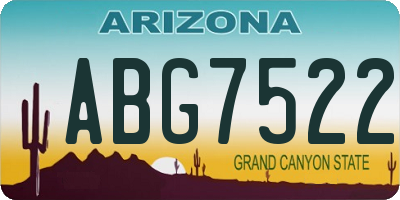 AZ license plate ABG7522