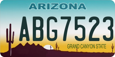 AZ license plate ABG7523
