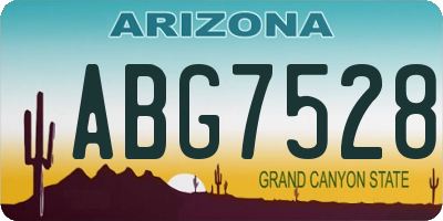 AZ license plate ABG7528