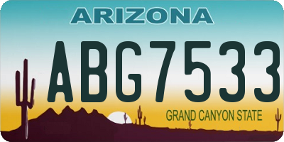 AZ license plate ABG7533