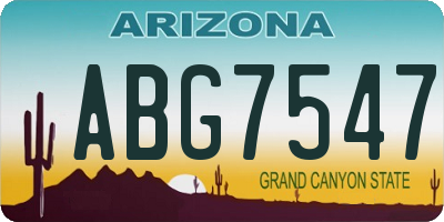 AZ license plate ABG7547