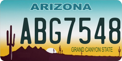 AZ license plate ABG7548