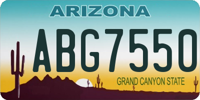 AZ license plate ABG7550