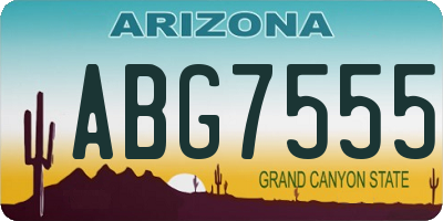 AZ license plate ABG7555