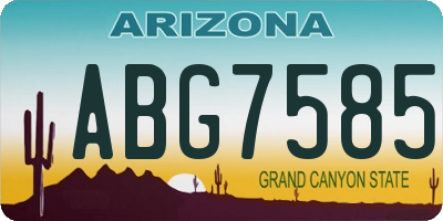 AZ license plate ABG7585