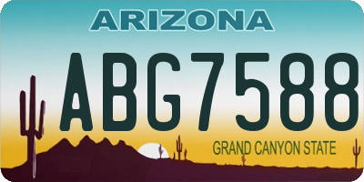 AZ license plate ABG7588