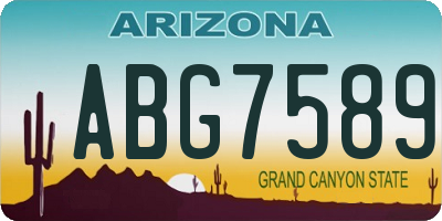 AZ license plate ABG7589