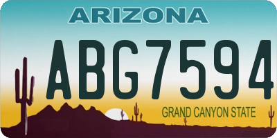 AZ license plate ABG7594