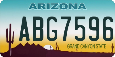AZ license plate ABG7596