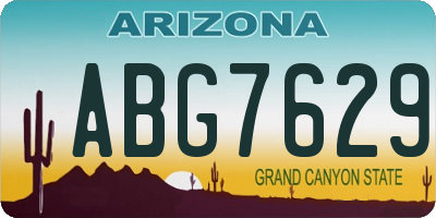 AZ license plate ABG7629