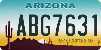 AZ license plate ABG7631