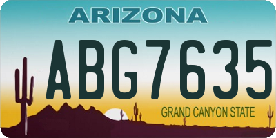AZ license plate ABG7635