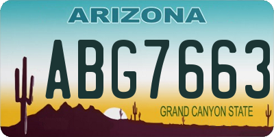 AZ license plate ABG7663