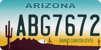 AZ license plate ABG7672